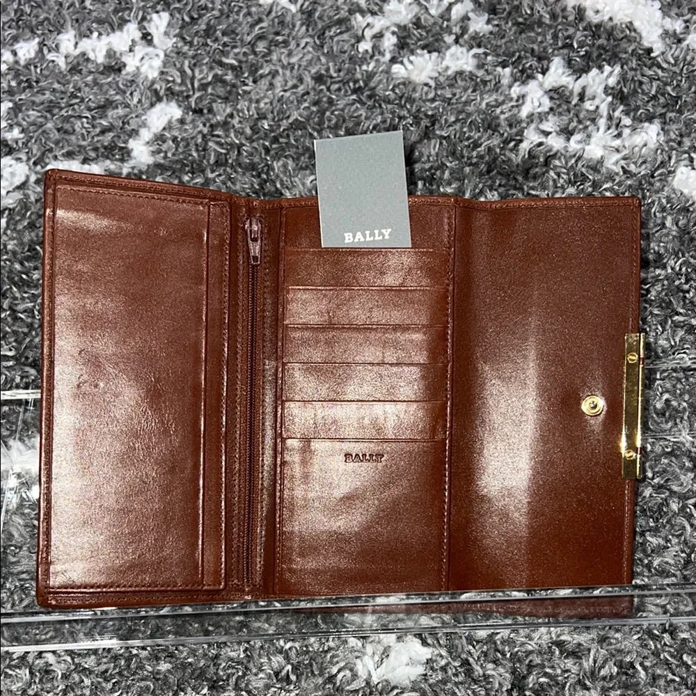 EUC Authentic Vintage Bally Dolce Brandy Calf Long Wallet - Picture 11 of 16